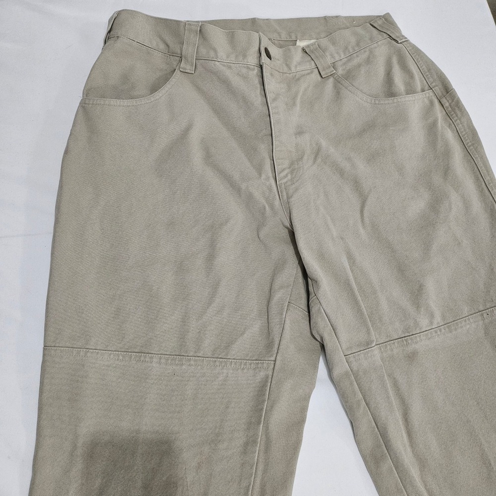 Orvis Sporting Traditions Mens 34 Tan Cotton Canvas Double Knee Work Pants Khaki